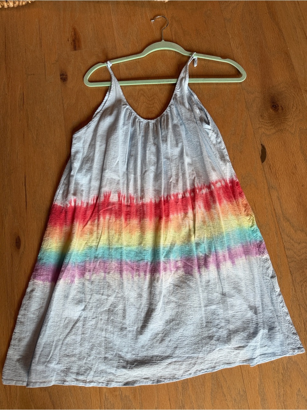 9 seed Tulum Gauze Tie-Dye Rainbow Stripe Cover up dress